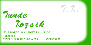tunde kozsik business card